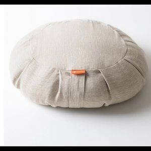 Meditation Pillow - natural linen, navy ink, purple fig, of black/white print